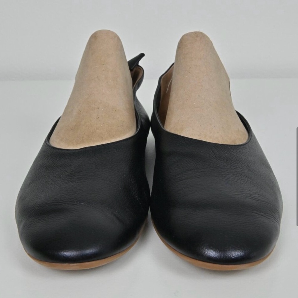 Everlane The Day Glove Slip On Black Leather Ballet Flats US10 Handmade in Italy